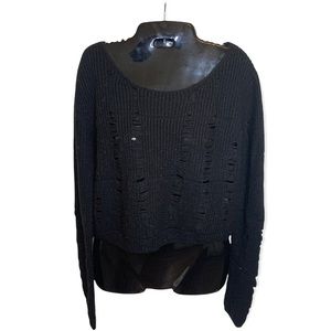 🛑SOLD🛑Noble U Los Angeles Cropped Distressed Knitted Sweater